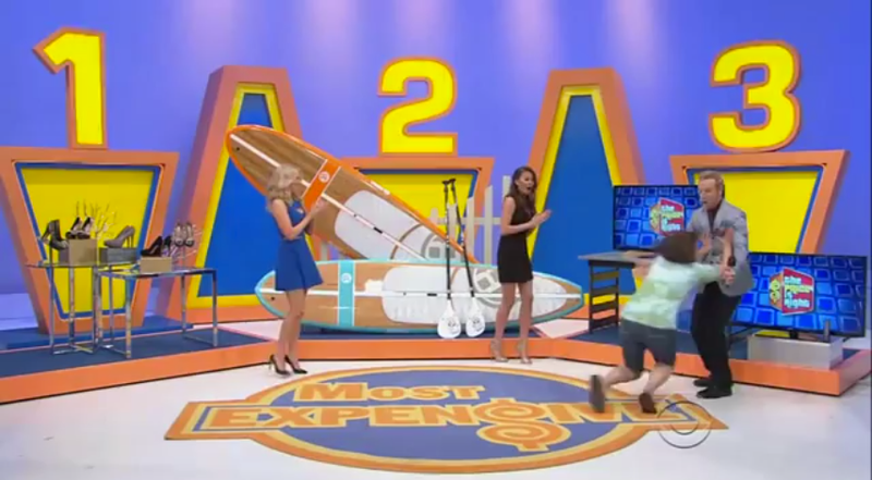 Illustration for article titled Elated Price Is Right Contestant Trips, Headbutts Announcer In Crotch
